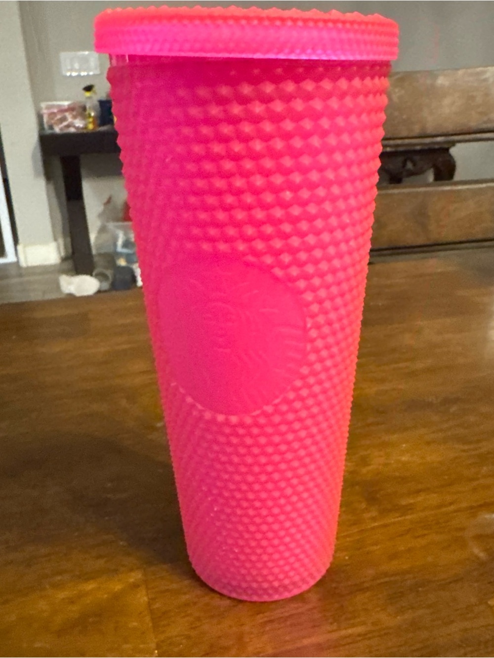Starbucks Hot Pink Studded Cold Cup no straw